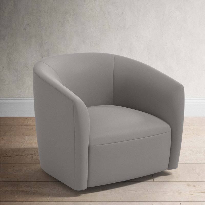 Marita 32" Barrel Chair, Classic Otter Performance Velvet