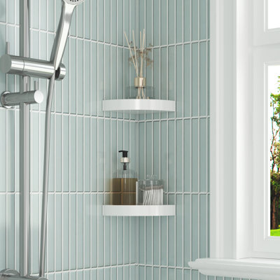Étagère de coin de douche SMC étanche, fini lustré, installation facile