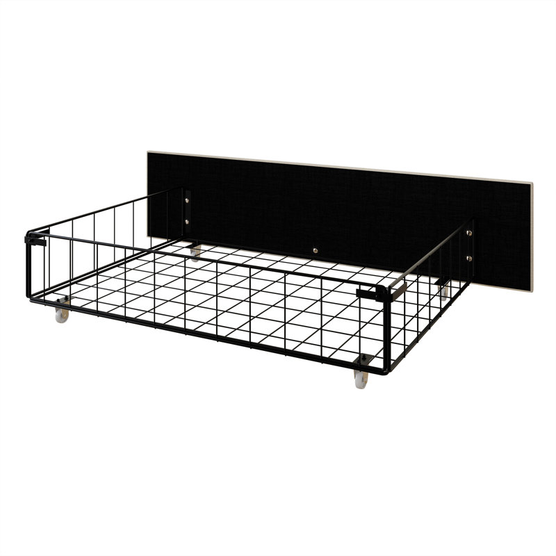 Nikrae Upholstered Wingback Storage Bed