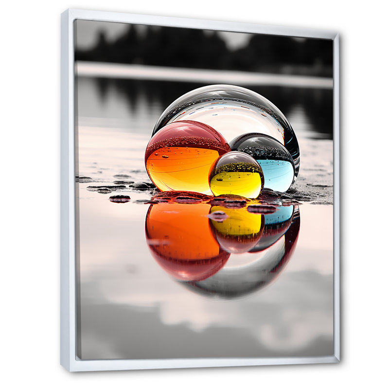 Rainbow Grayscale Reflection This - imprimé, H 32 po x l 24 po x P 1 po, Cadre flottant blanc