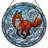 7.8"H Fox Snow Stained Glass Window Panel-940098038