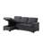 Lucca 84" Dark Gray Linen Reversible Sleeper Sectional Sofa With Storage Chaise-139232029