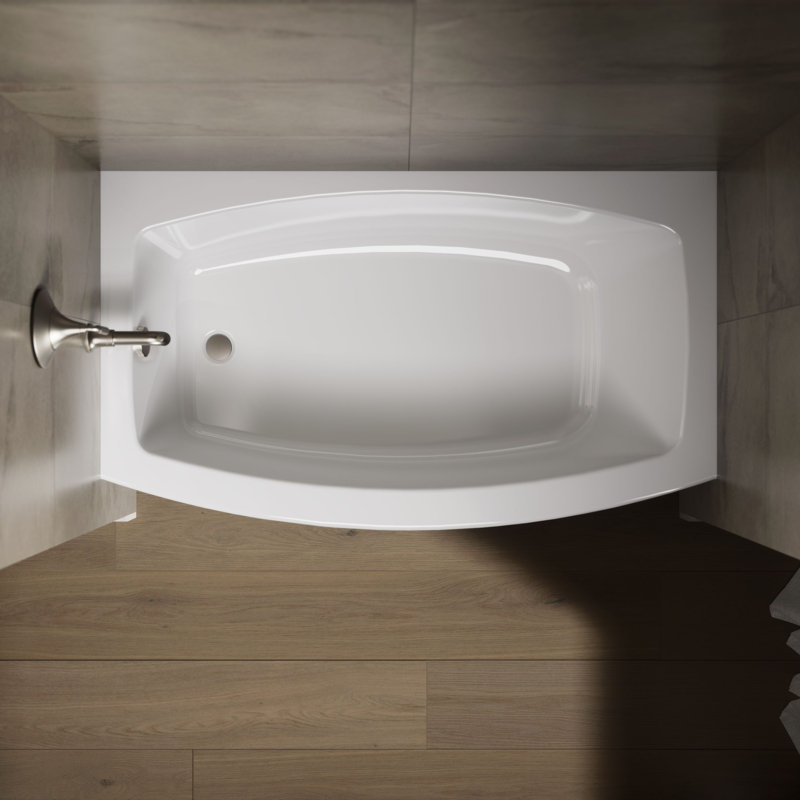 Expanse® 60" x 30" Space-Saving Acrylic Alcove Soaking Bathtub, Left, White