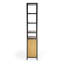 Hans Narrow Wood and Iron 84"Hx 17"W Etagere Bookcase