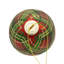 Ensemble d'ornements en forme de boule à rayures rouges et vertes 80mm Kurt Adler, 6 pièces