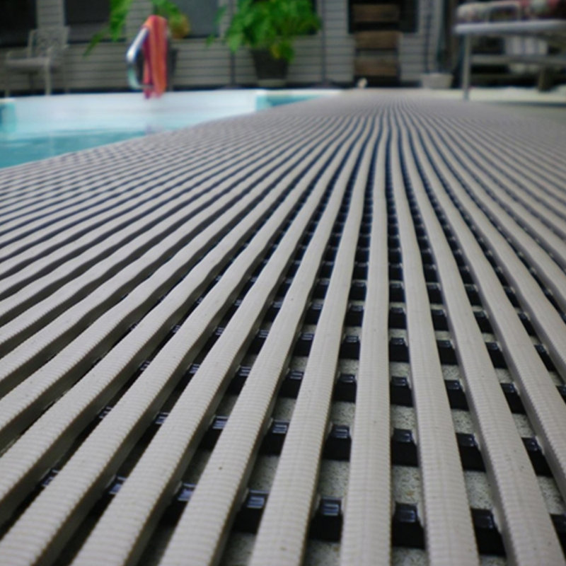 VinGrate Mat Wet Area Floor Matting for Swimming Pool Shower/Locker Room, 48" W x 120" L, Blue