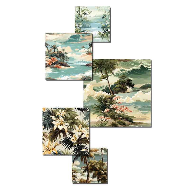 Chylee - ensemble d'art mural floral de 5