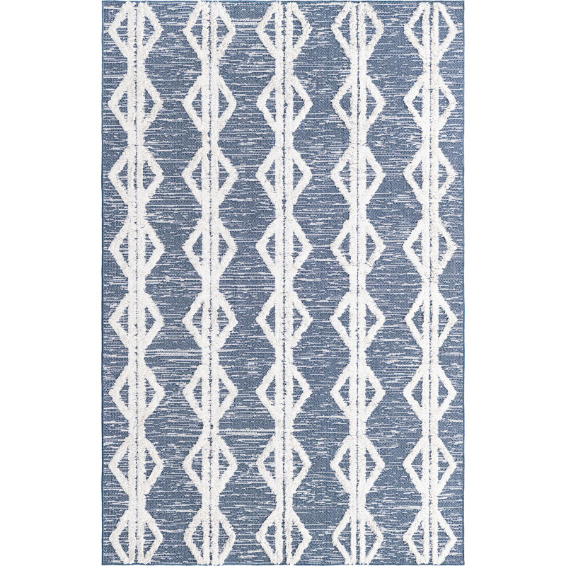 Eiryn Cotton Abstract Indoor Rug, Rectangle 5'5" x 8'