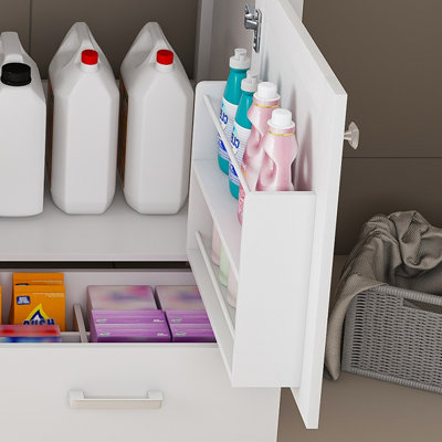 Ensemble de meuble-lavabo moderne 43 po avec plateau en marbre de Carrare blanc, armoire de salle de bain multifonctionnelle avec portes et tiroir, cadre solide et panneau de fibres à densité moyenne (trou de robinet simple)