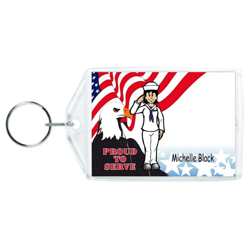 Porte-clés personnalisé en acrylique US Navy, Oui