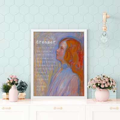 «Dreamer Impressionism Van Gogh Dream Optimism Inspiring Colorful Starry Night», reproduction d'un seul cadre