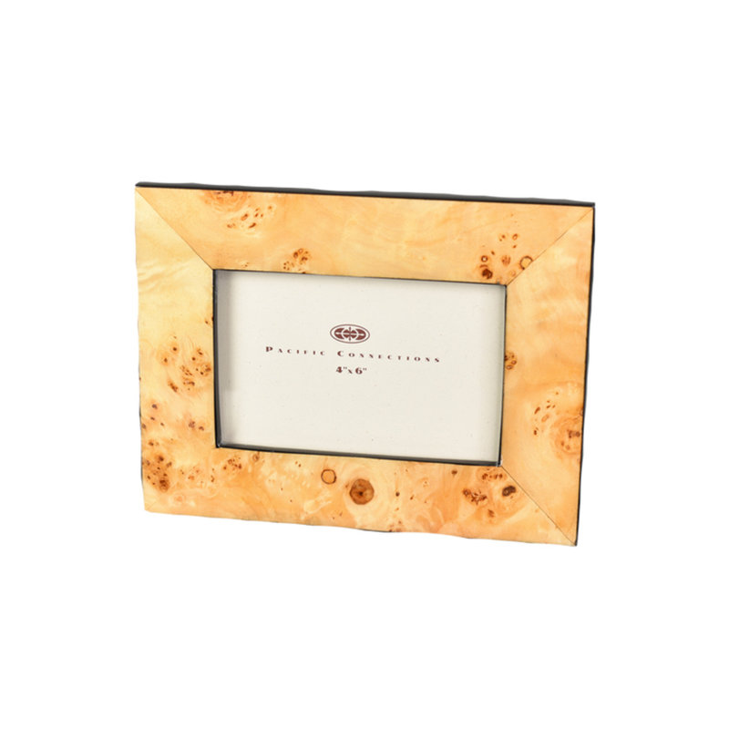4" x 6" Wood Single Picture Frame in Walnut Burl, Mappa Burl, 6" W x 4" H