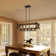 Frakes 5-Light Farmhouse Square/Rectangle Chandelier for Kitchen Island with Solid Wood Accent