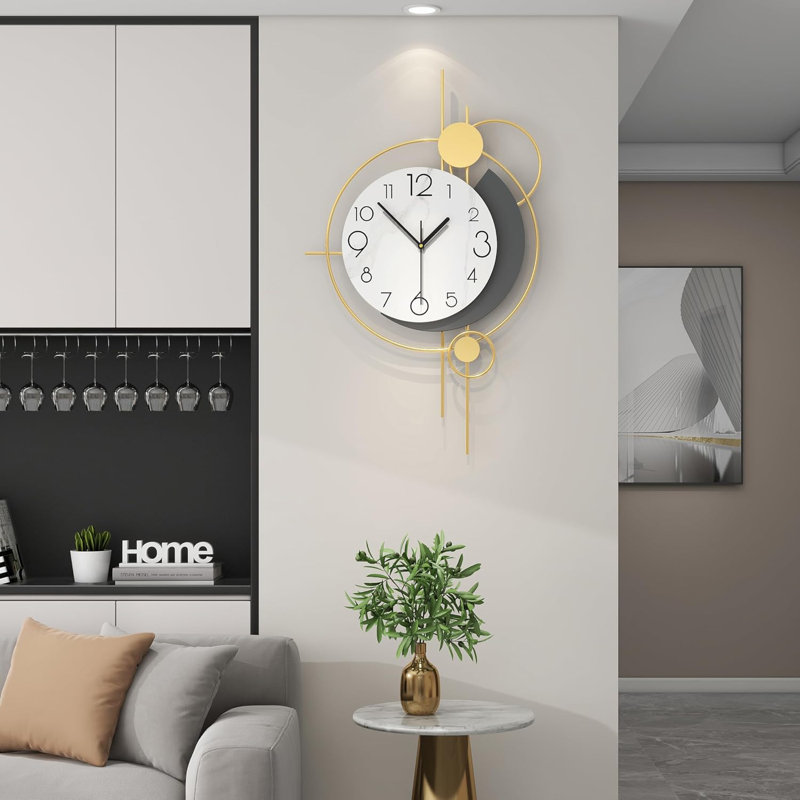 Grande horloge murale moderne pour le décor du salon, horloge murale silencieuse à piles, art mural intérieur élégant pour la cuisine de la chambre à coucher, décoration de la maison