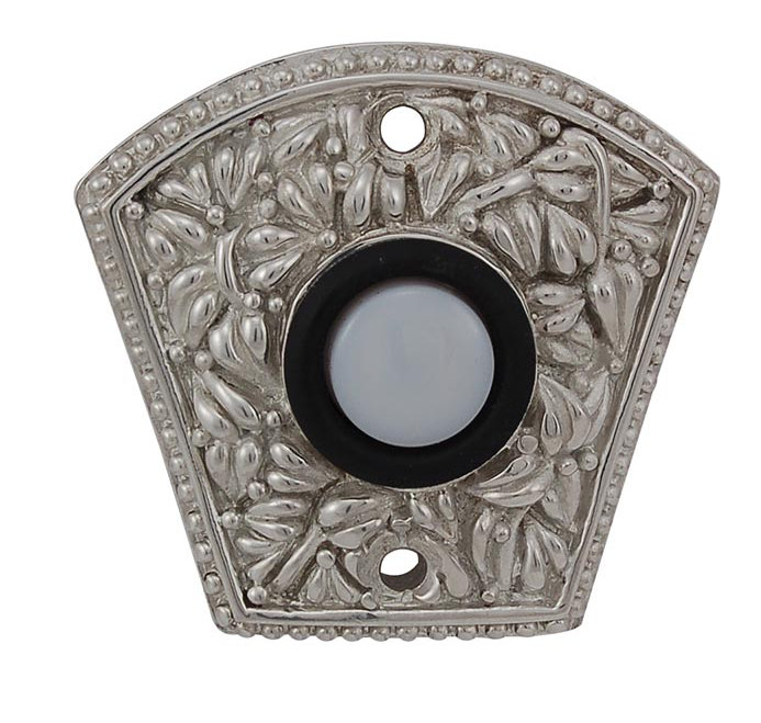 San Michele Fan Push Button, Polished Silver