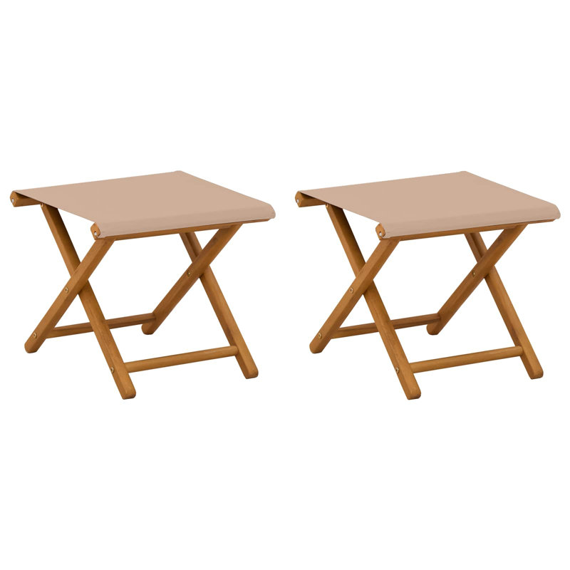 Polyester Patio Folding Chair Folding Chair Set, Taupe