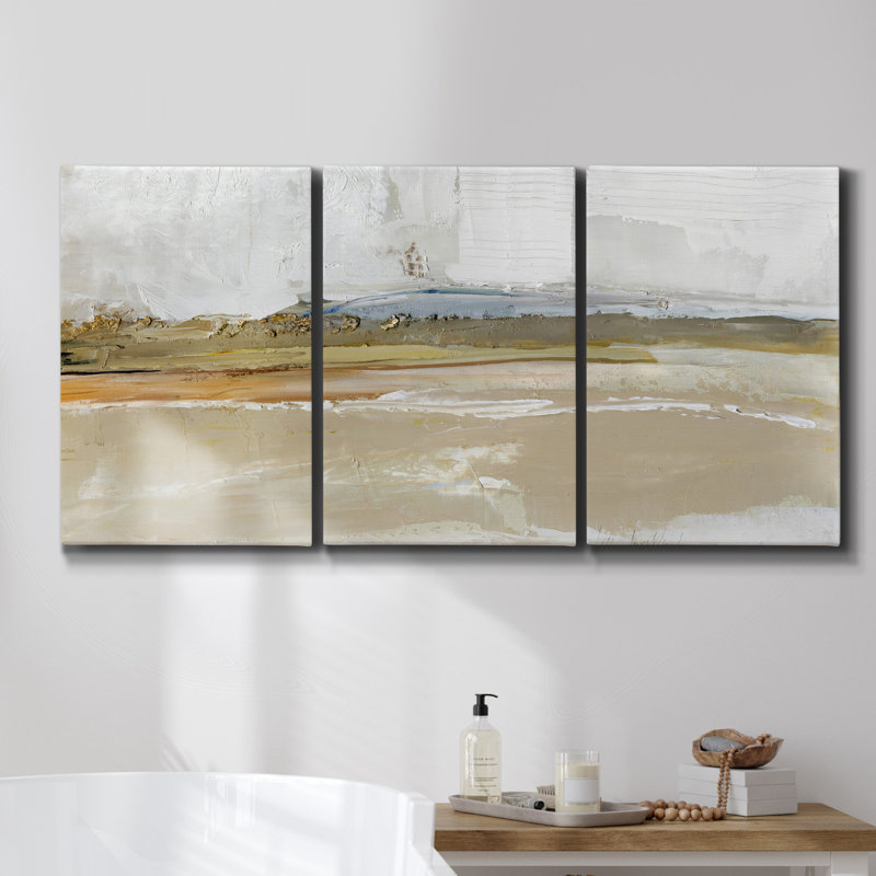 Paysage marin près de Fecamp, 1881 - Toile encadrée à pièces multiples, H 60 po x l 120 po x P 2 po