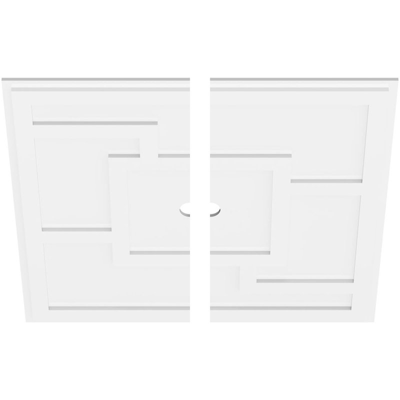 34"OD x 2"ID x 11 3/4"C x 1"P Knox Architectural Grade PVC Contemporary Ceiling Medallion, Two Piece, 1" H x 34" W x 34" D