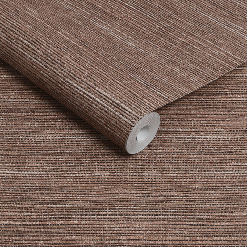 Emperor Grasscloth Emerald Wallpaper, Orange