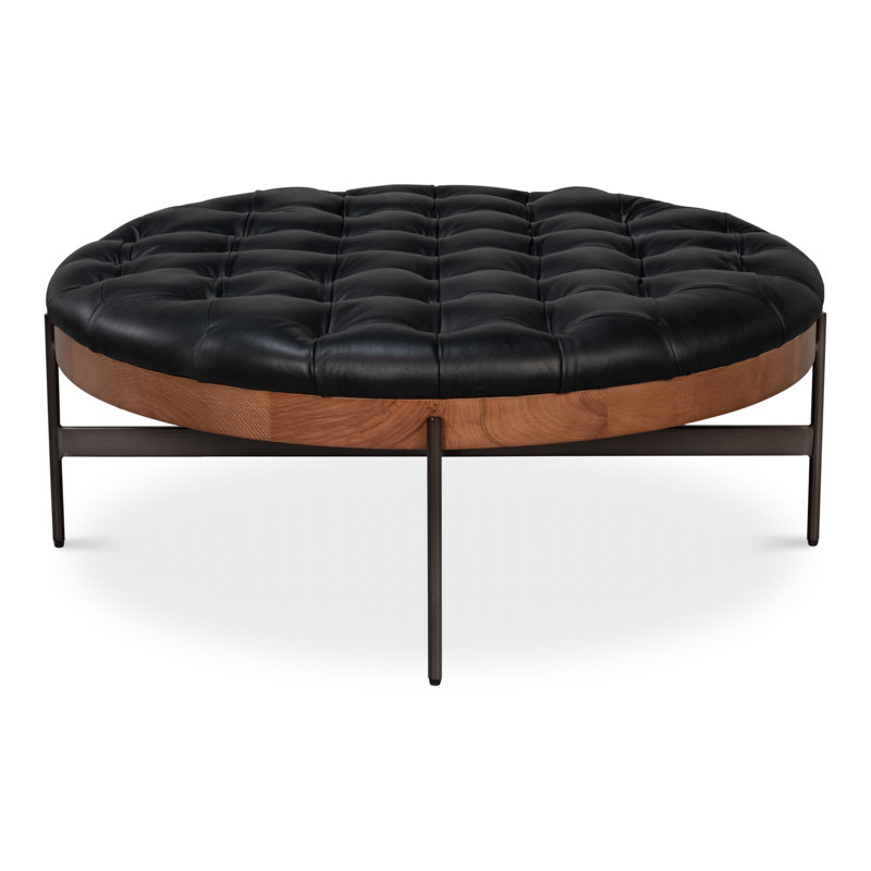 Corbet Round Ottoman, Onyx Black