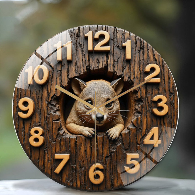Horloge murale en bois avec design artistique unique - Horloge murale moderne en verre 12 po