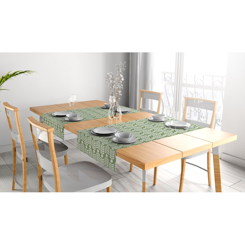 Chemin de table à chevrons, Vert, 70 po x 14 po