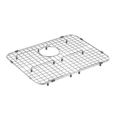 Stainless Steel Sink Protector 26x14 with Center Drain, Metal