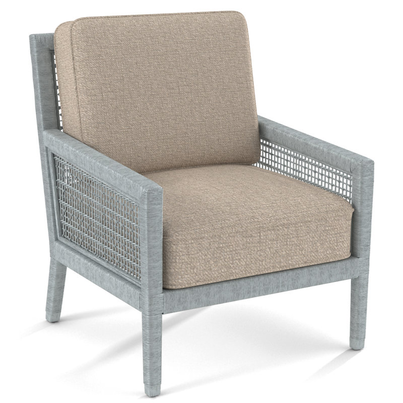 Fauteuil Harper de 28 po de largeur, Jacquard géométrique bleu 0414-63, Truffe