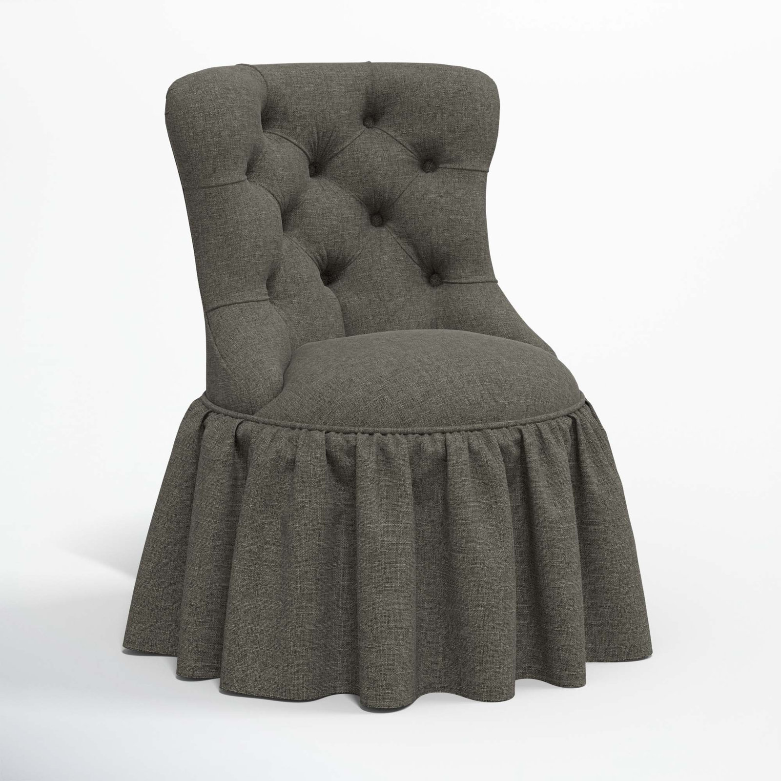 Minnie Side Chair, Zuma Charcoal Textured Linen