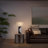 Half Moon Table Lamp with Nightlight Feature - 30", Dark Brown Wood 4-Way Rotary Switch-306396083