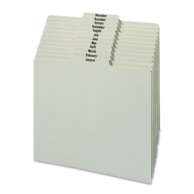 Smead® Monthly Top Tab File Guide Set Paper Flat Files Open
