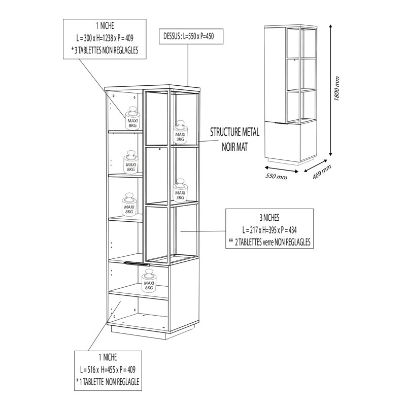 Bustamante Display Cabinet