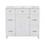 Meuble-lavabo 36 po avec lavabo en céramique, structure en bois massif avec portes à fermeture douce et tablettes réglables, blanc-2051147731