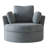42.1" Wide Slipcovered Swivel Barrel Chair-1954448380