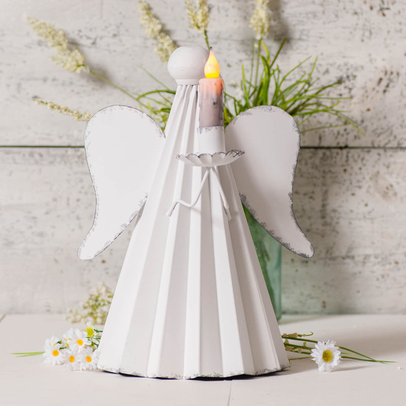 13.5'' H Metal Tabletop Dish with Candle Included