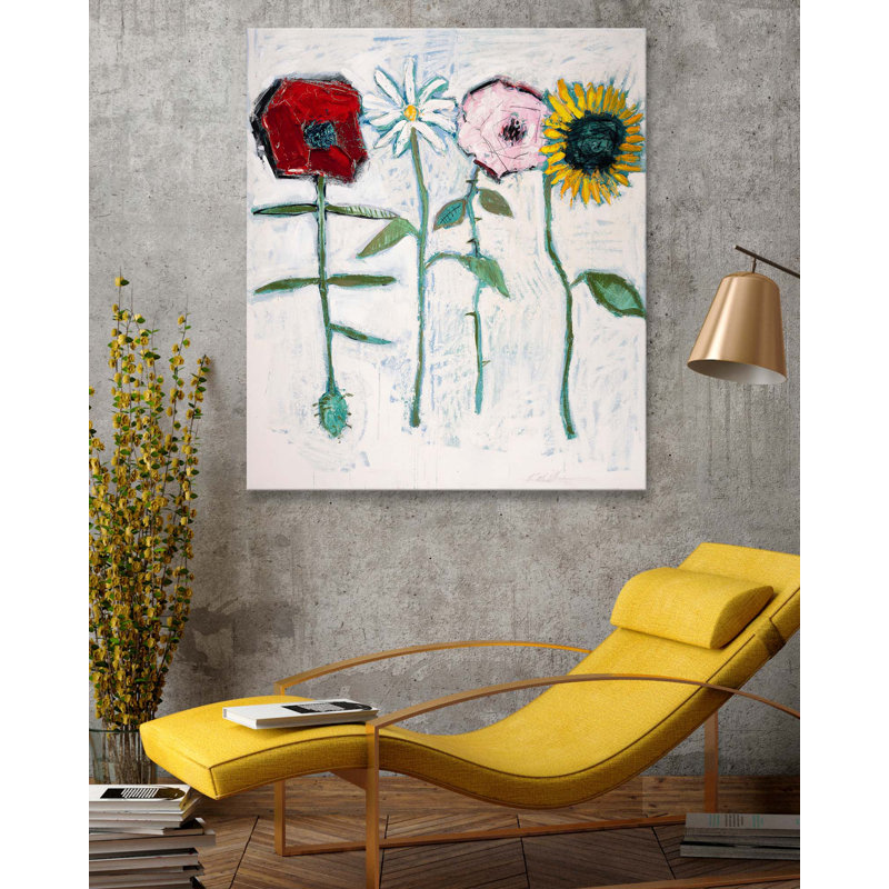Four Flowers Print by Robert Robinson