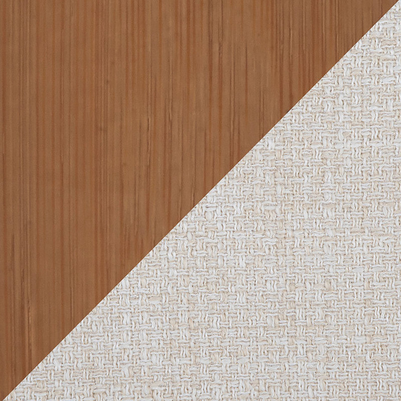 Chaise en bambou noyer et tissu crème