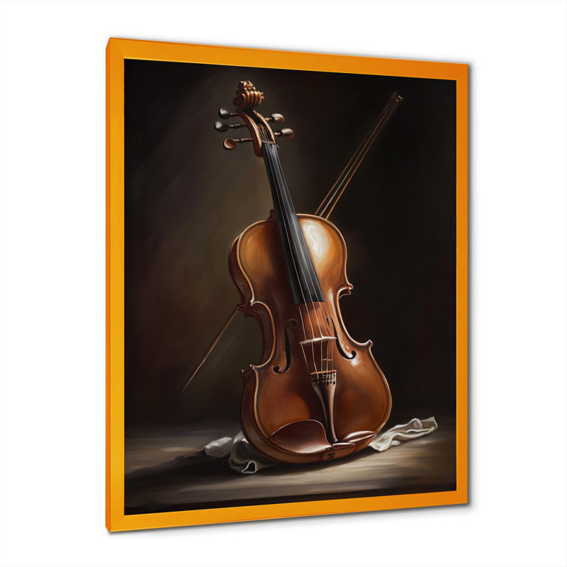 Violon I - reproduction sur toile, H 32 po x l 24 po x P 1 po, Impression dorée sur toile encadrée