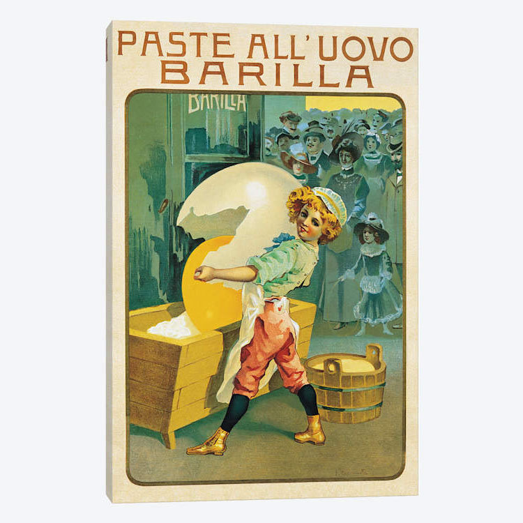 « barilla pâtes », impression sur toile, H 26 po x l 18 po x P 1,5 po