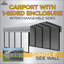 Steel Carport With 1 Side Wall Kit, 10X15X7-96101648