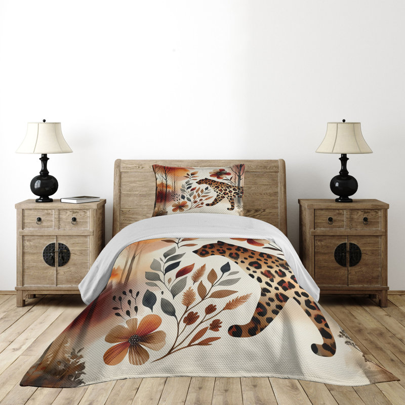 Polyester Floral Coverlet, Twin Coverlet + 1 Standard Shams