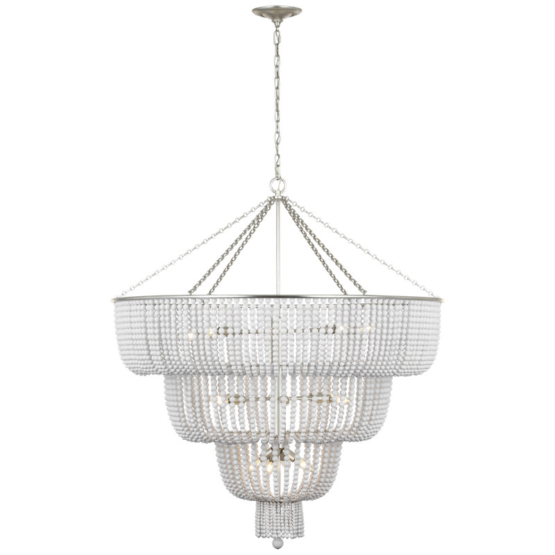 Aerin 18 - Light Chandelier, Burnished Silver Leaf, White