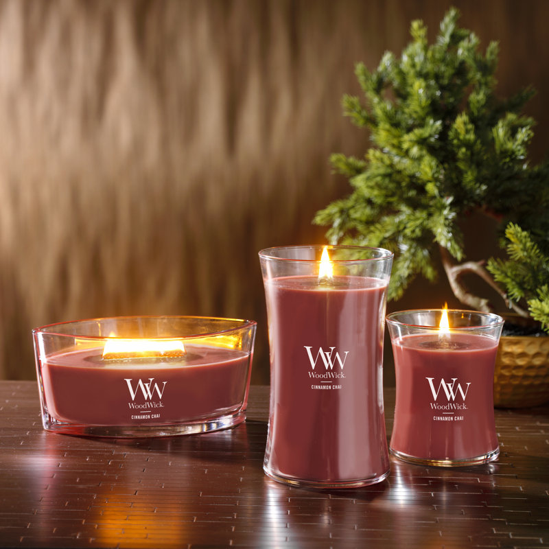 Bougie WoodWick® Chai Ellipse, Rouge foncé