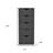 18" Gray Five Drawer Standard Chest