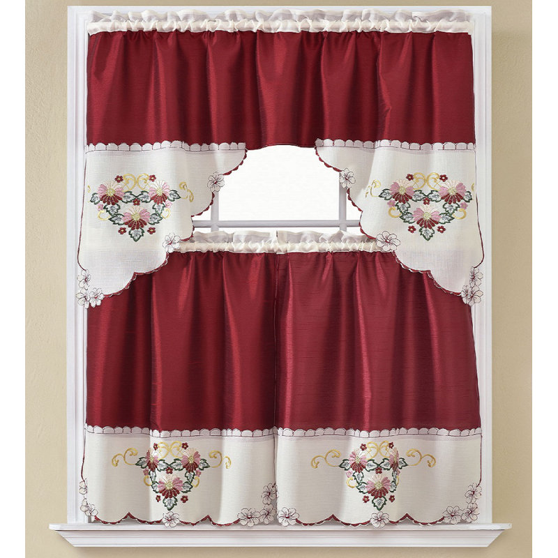 Caudill Floral Swag Kitchen Curtain