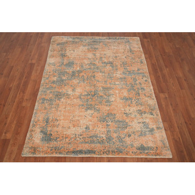 Distressed Look Abstract Modern Accent Rug 4x6