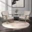 Chaise d'appoint Amber, bois de manguier gris cendré lavé à la main, coussins en tissu beige, pieds inclinés