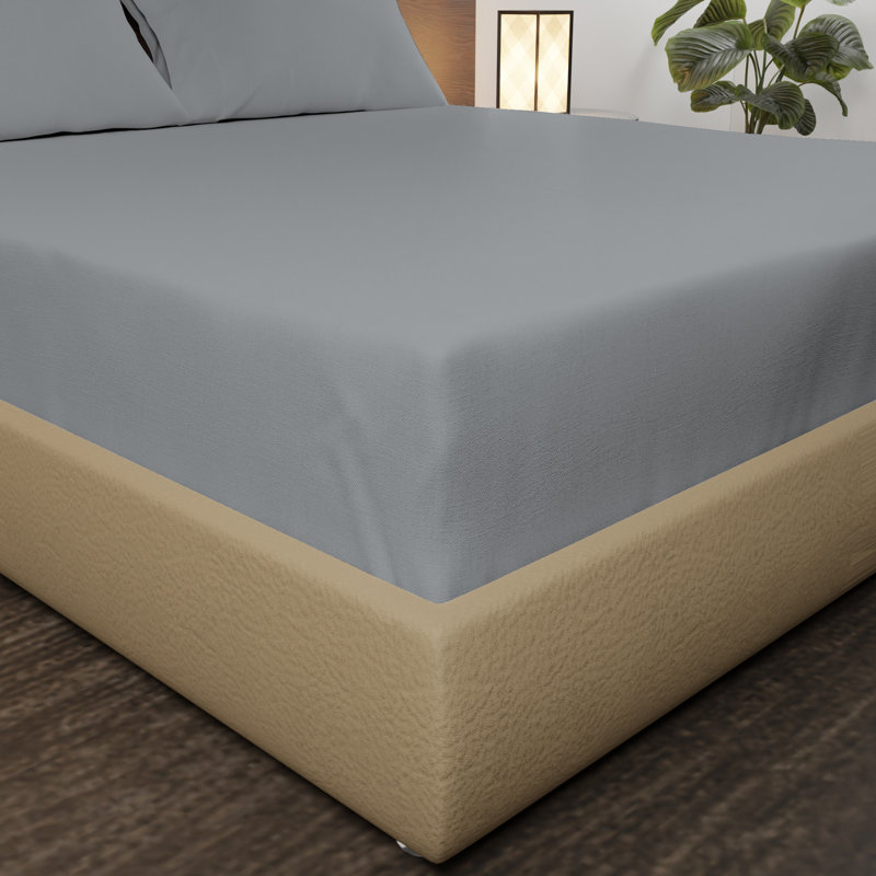 Efterpi Sateen Fitted Sheet, Single (3'), Light Grey