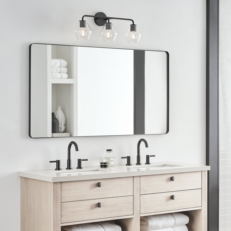 Éclairage de salle de bain à 3 lumières à intensité variable Rooks, Nuit noire, Clair