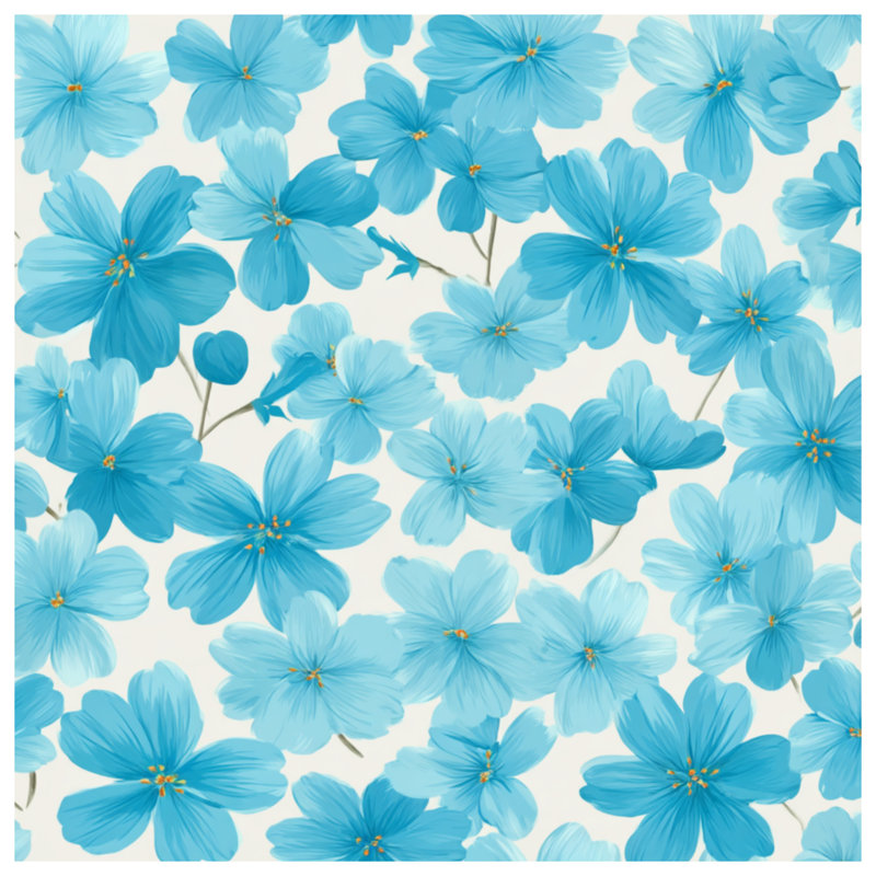 Couvre-lit matelassé bleu à motif floral, Grand lit